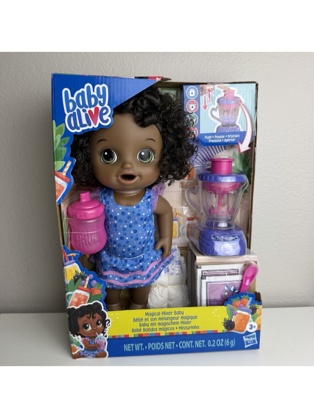 Baby Alive Magical Mixer Tropical Treat Baby Doll Brown Hair Blender Accessories
